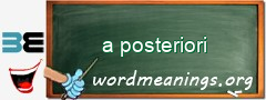 WordMeaning blackboard for a posteriori